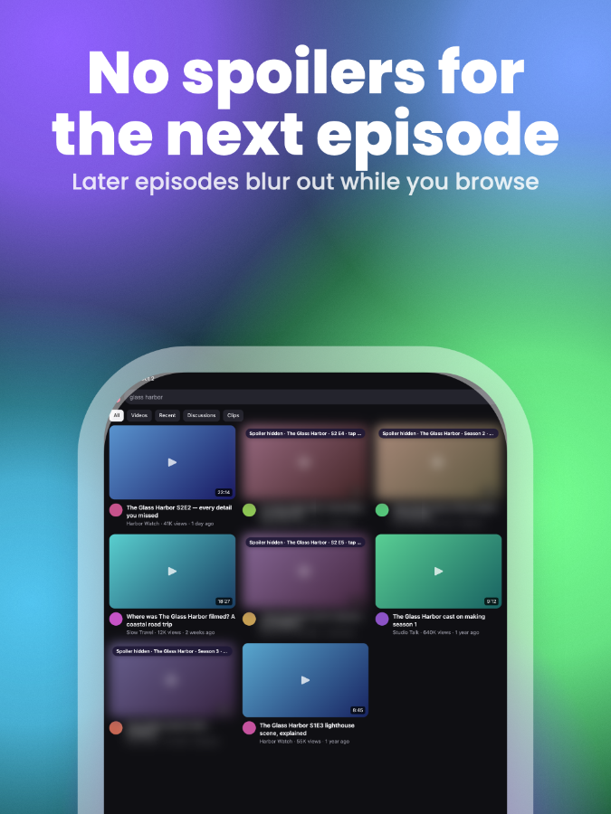 Netflix episode list with unwatch titles and thumbnails blurred