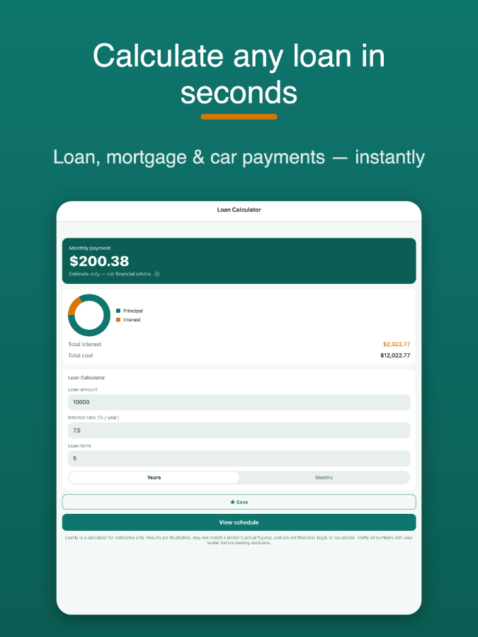 Calcula un pagament mensual mentre escrius