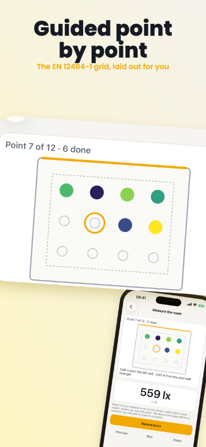 Room grid survey with U₀ and heat map