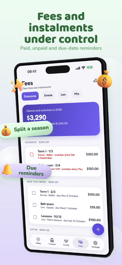 Fees, instalments and what is due