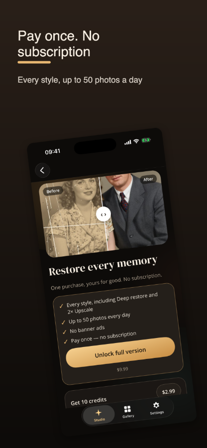 Use Deep Restore and 2× Upscale